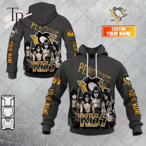Personalized NHL Pittsburgh Penguins x Kiss Band V2 Style Hoodie 3D