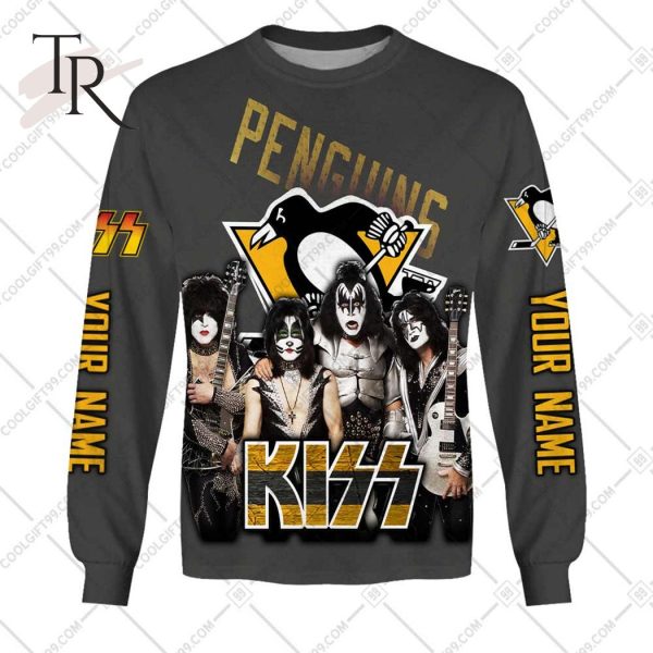 Personalized NHL Pittsburgh Penguins x Kiss Band V2 Style Hoodie 3D