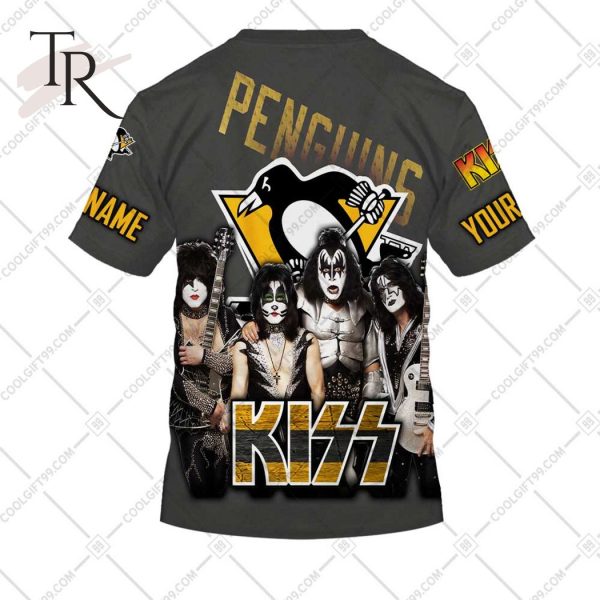 Personalized NHL Pittsburgh Penguins x Kiss Band V2 Style Hoodie 3D