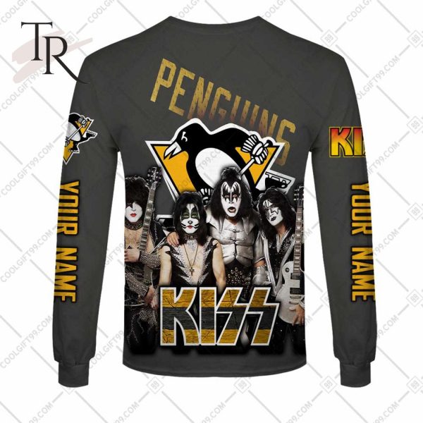 Personalized NHL Pittsburgh Penguins x Kiss Band V2 Style Hoodie 3D