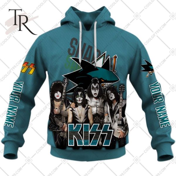 Personalized NHL San Jose Sharks x Kiss Band V2 Style Hoodie 3D