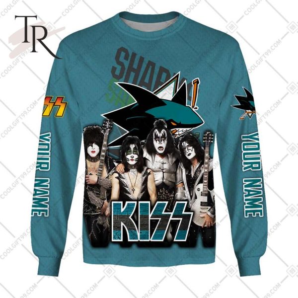 Personalized NHL San Jose Sharks x Kiss Band V2 Style Hoodie 3D