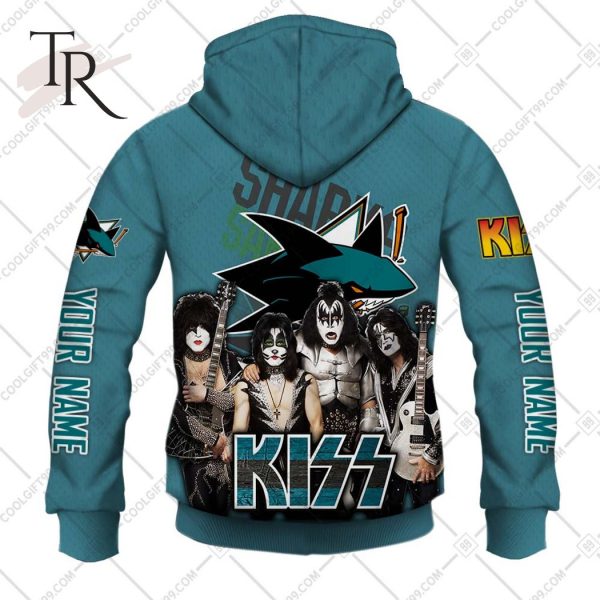 Personalized NHL San Jose Sharks x Kiss Band V2 Style Hoodie 3D