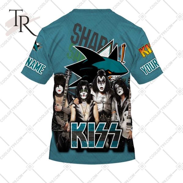 Personalized NHL San Jose Sharks x Kiss Band V2 Style Hoodie 3D