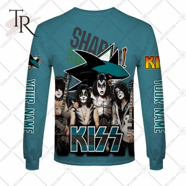 Personalized NHL San Jose Sharks x Kiss Band V2 Style Hoodie 3D