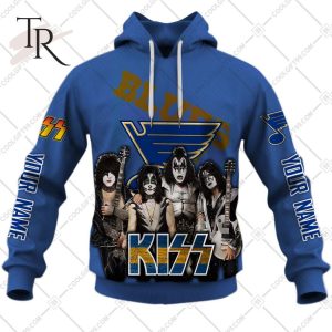 Personalized NHL St. Louis Blues x Kiss Band V2 Style Hoodie 3D
