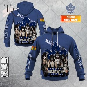 Personalized NHL Toronto Maple Leafs x Kiss Band V2 Style Hoodie 3D