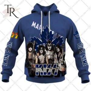 Personalized NHL Toronto Maple Leafs x Kiss Band V2 Style Hoodie 3D