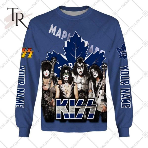 Personalized NHL Toronto Maple Leafs x Kiss Band V2 Style Hoodie 3D