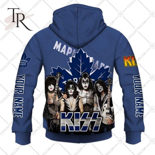 Personalized NHL Toronto Maple Leafs x Kiss Band V2 Style Hoodie 3D