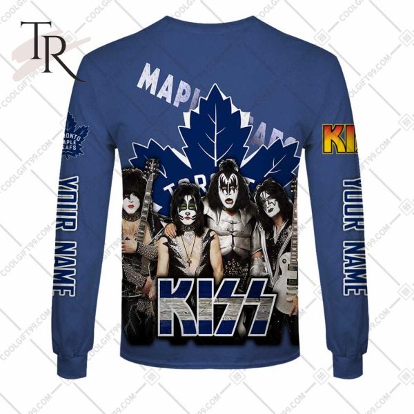 Personalized NHL Toronto Maple Leafs x Kiss Band V2 Style Hoodie 3D