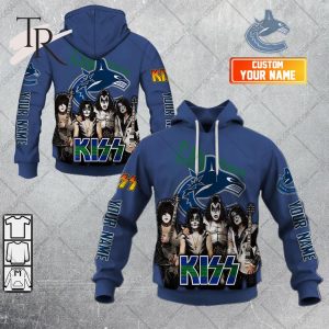 Personalized NHL Vancouver Canucks x Kiss Band V2 Style Hoodie 3D