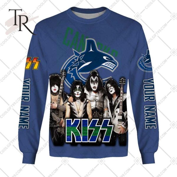 Personalized NHL Vancouver Canucks x Kiss Band V2 Style Hoodie 3D