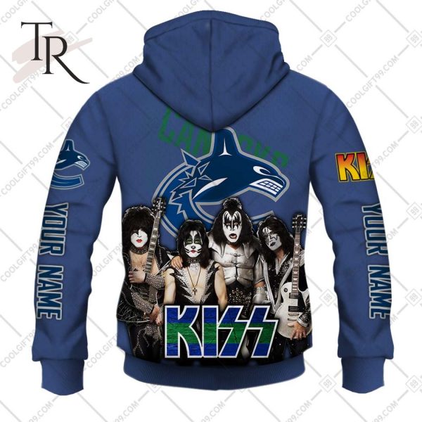 Personalized NHL Vancouver Canucks x Kiss Band V2 Style Hoodie 3D