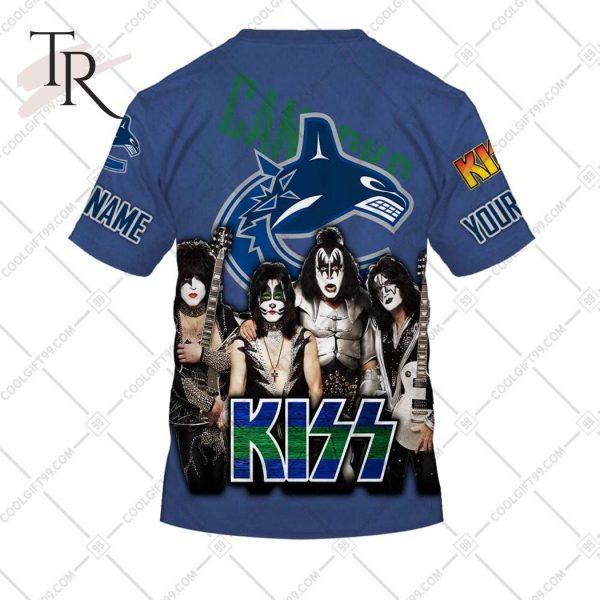 Personalized NHL Vancouver Canucks x Kiss Band V2 Style Hoodie 3D