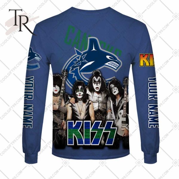 Personalized NHL Vancouver Canucks x Kiss Band V2 Style Hoodie 3D