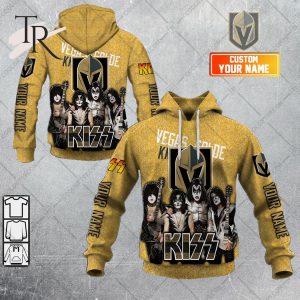 Personalized NHL Vegas Golden Knights x Kiss Band V2 Style Hoodie 3D