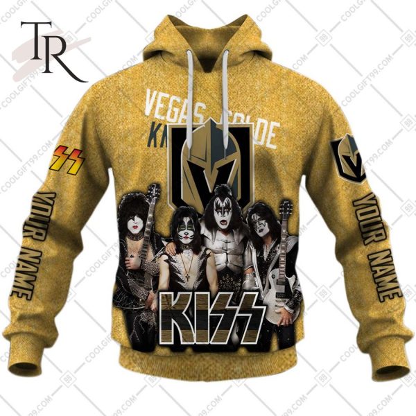 Personalized NHL Vegas Golden Knights x Kiss Band V2 Style Hoodie 3D