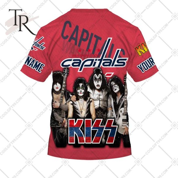 Personalized NHL Washington Capitals x Kiss Band V2 Style Hoodie 3D