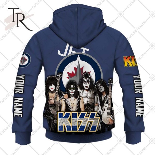 Personalized NHL Winnipeg Jets x Kiss Band V2 Style Hoodie 3D