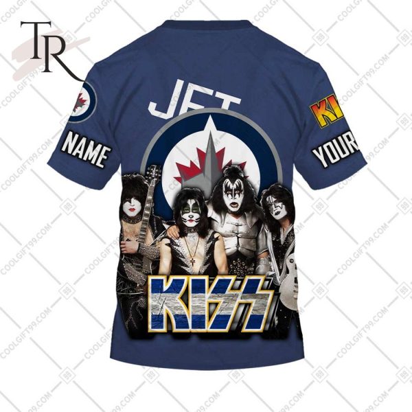 Personalized NHL Winnipeg Jets x Kiss Band V2 Style Hoodie 3D