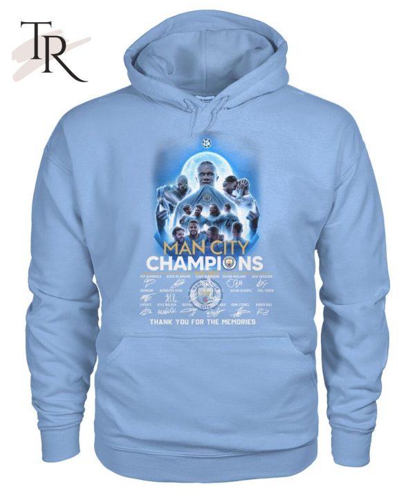 Man City Champions Signed Thank You For The Memories T-Shirt