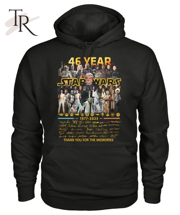 PREMIUM 46 Year Star Wars 1977 – 2023 Signed Thank You For The Memories T-Shirt