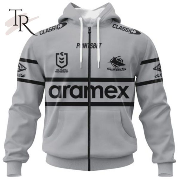 NRL Cronulla-Sutherland Sharks Special Black And White Design Hoodie