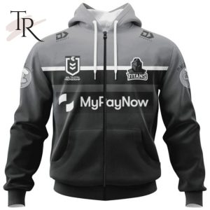 NRL Gold Coast Titans Special Black And White Design Hoodie