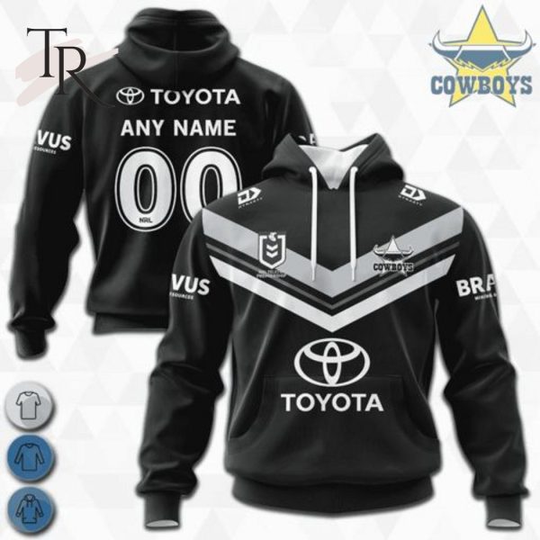 NRL North Queensland Cowboys Special Black And White Design Hoodie