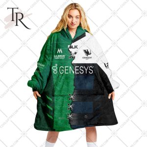 Personalized IRFU Connacht Rugby 2023 Mix Jersey Style Oodie, Flanket, Blanket Hoodie, Snuggie