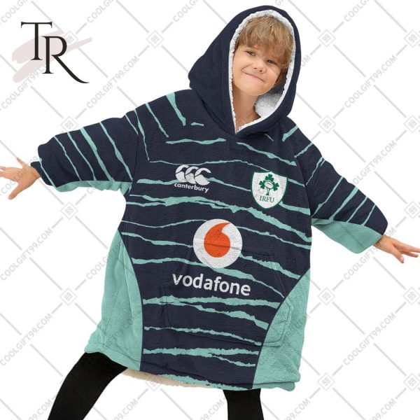 Personalized IRFU Ireland national Rugby 2023 Away Jersey Style Oodie, Flanket, Blanket Hoodie, Snuggie