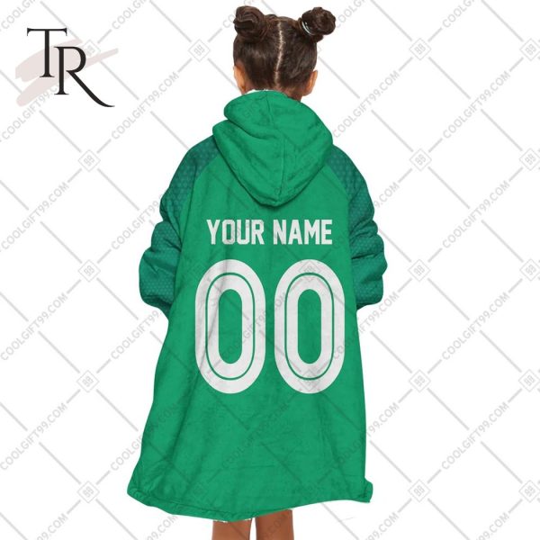 Personalized IRFU Ireland national Rugby 2023 Home Jersey Style Oodie, Flanket, Blanket Hoodie, Snuggie