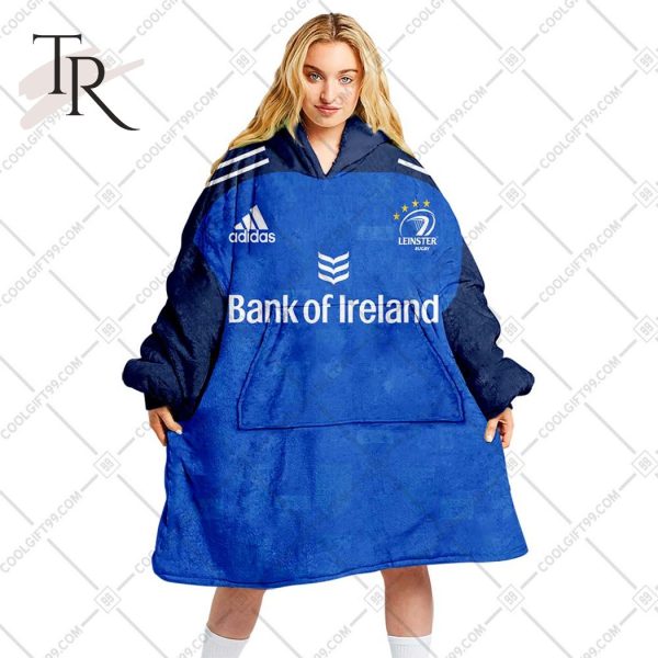 Personalized IRFU Leinster Rugby 2023 Home Jersey Style Oodie, Flanket, Blanket Hoodie, Snuggie