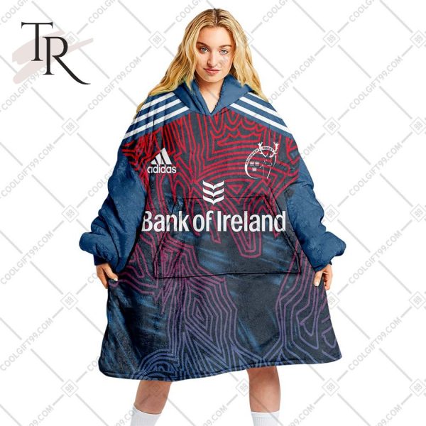 Personalized IRFU Munster Rugby 2023 Away Jersey Style Oodie, Flanket, Blanket Hoodie, Snuggie