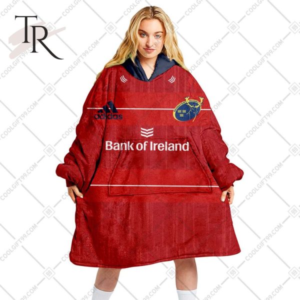 Personalized IRFU Munster Rugby 2023 Home Jersey Style Oodie, Flanket, Blanket Hoodie, Snuggie