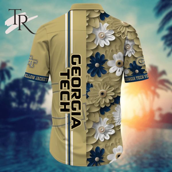 Georgia Tech Yellow Jackets NCAA3 Flower Hawaii Shirt For Fans