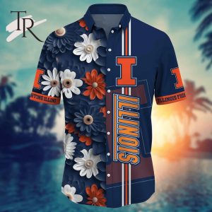 Illinois Fighting Illini NCAA3 Flower Hawaii Shirt For Fans