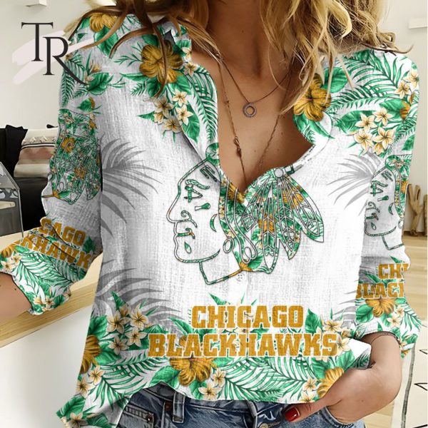 NHL Chicago Blackhawks Special Hawaiian Design Woman Casual Shirt