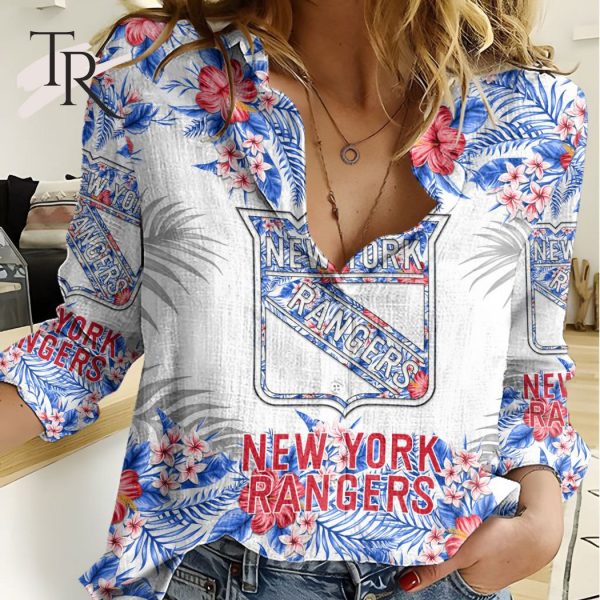 NHL New York Rangers Special Hawaiian Design Woman Casual Shirt