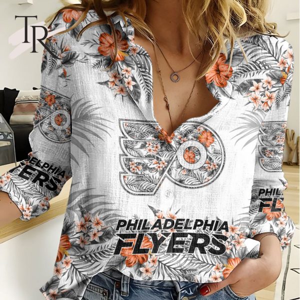 NHL Philadelphia Flyers Special Hawaiian Design Woman Casual Shirt