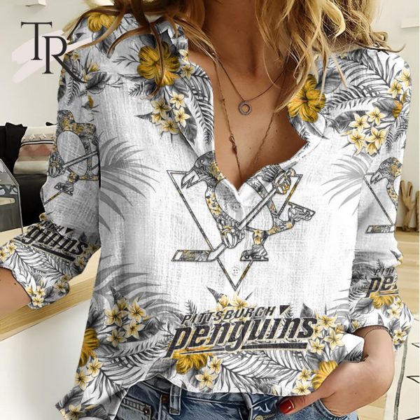 NHL Pittsburgh Penguins Special Hawaiian Design Woman Casual Shirt