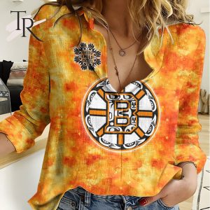 NHL Boston Bruins Special Orange Shirt Design Woman Casual Shirt