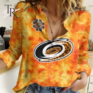 NHL Carolina Hurricanes Special Orange Shirt Design Woman Casual Shirt