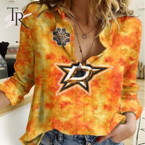 NHL Dallas Stars Special Orange Shirt Design Woman Casual Shirt