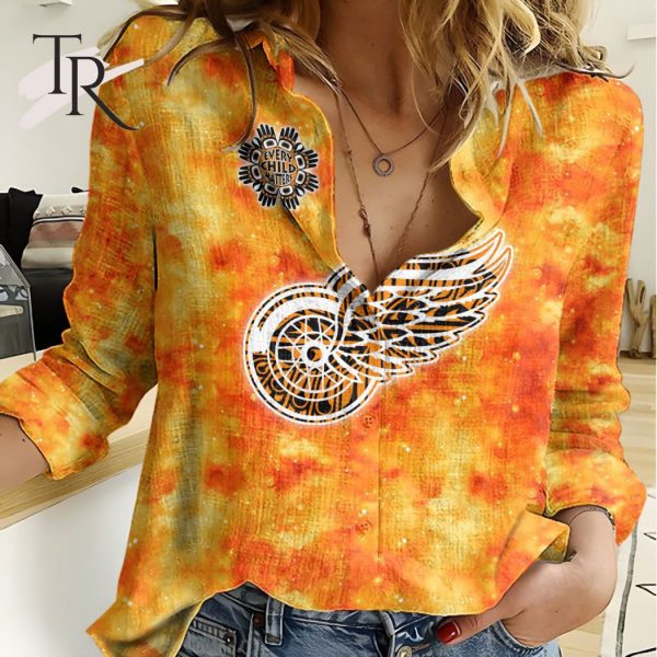 NHL Detroit Red Wings Special Orange Shirt Design Woman Casual Shirt