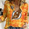 NHL New York Islanders Special Orange Shirt Design Woman Casual Shirt