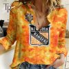 NHL New York Islanders Special Orange Shirt Design Woman Casual Shirt