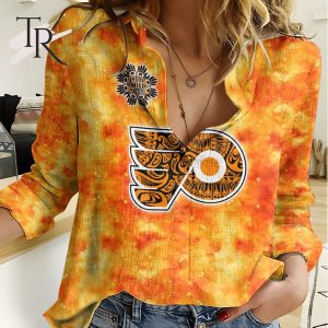 NHL Philadelphia Flyers Special Orange Shirt Design Woman Casual Shirt