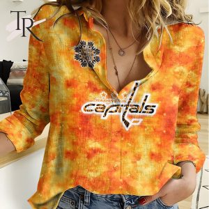 NHL Washington Capitals Special Orange Shirt Design Woman Casual Shirt